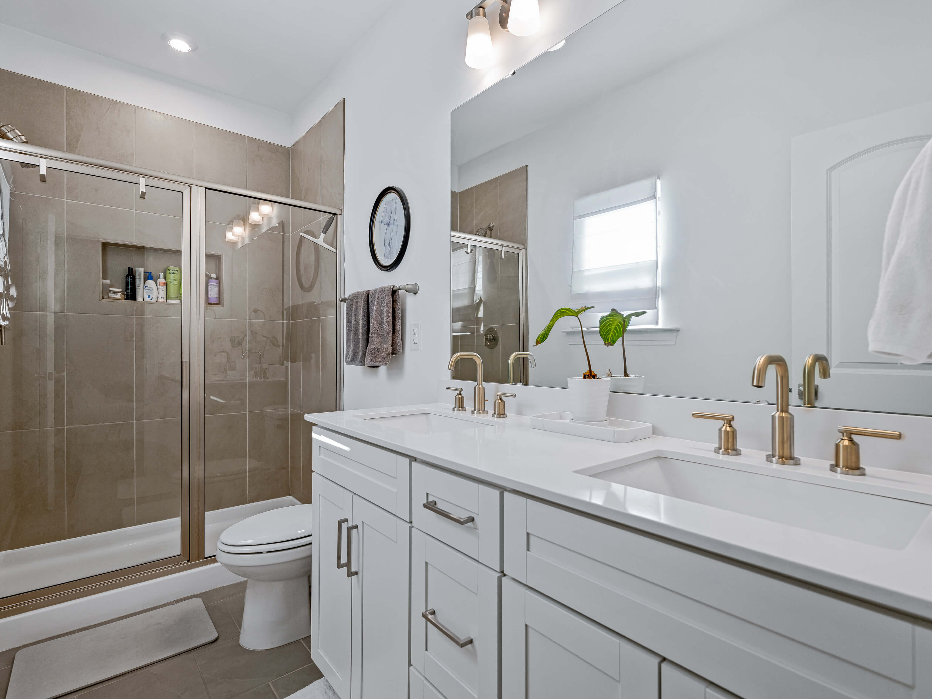 Luxurious bathroom with dual vanity