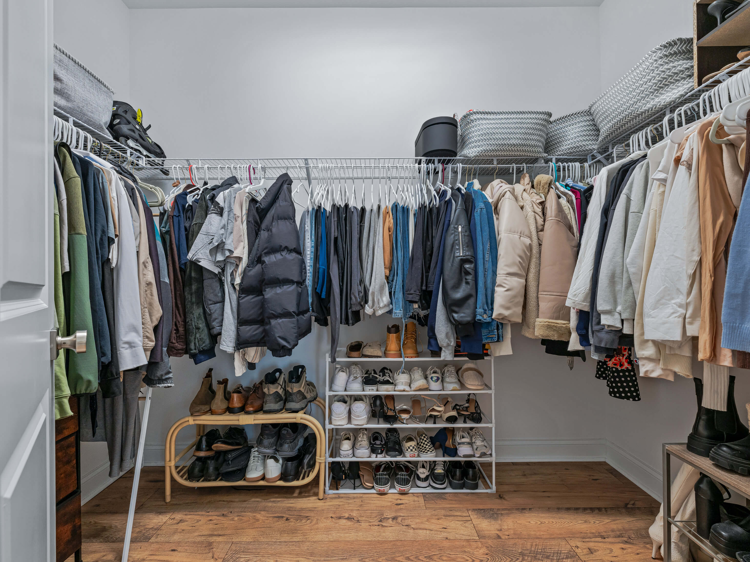 Walk-in closet with organized storage