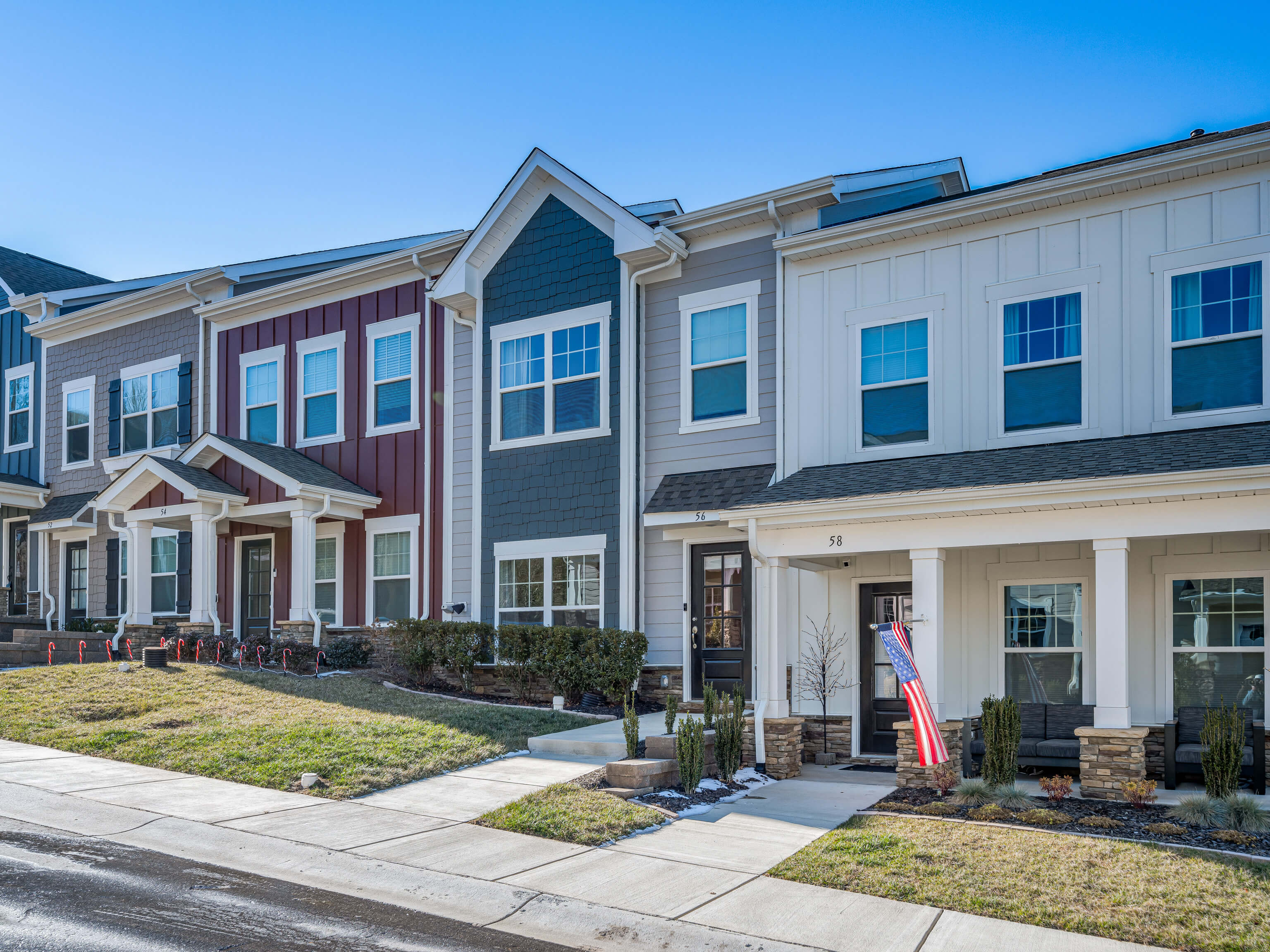 Beautiful modern townhome exterior