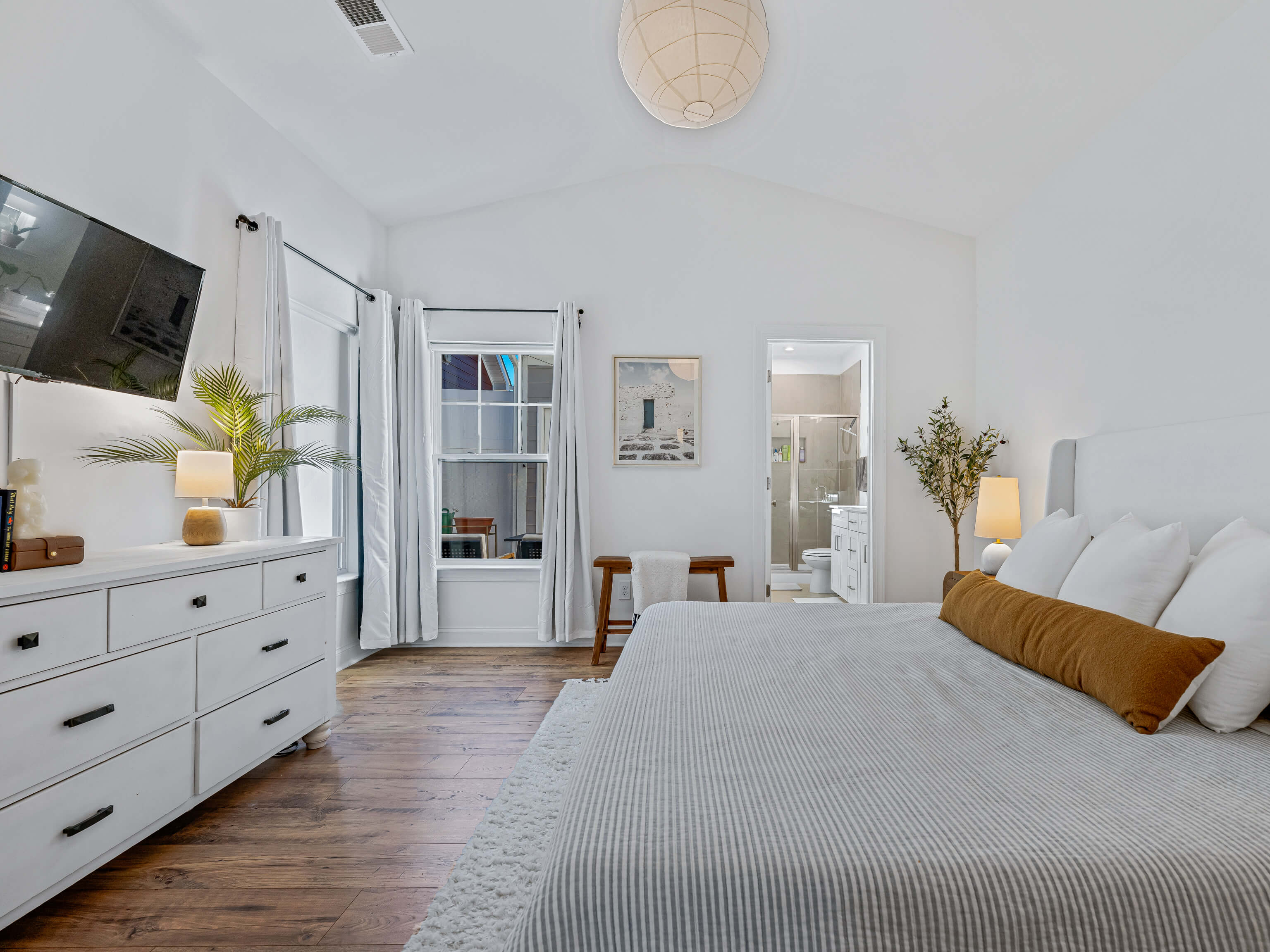 Upgraded master bedroom with modern finishes